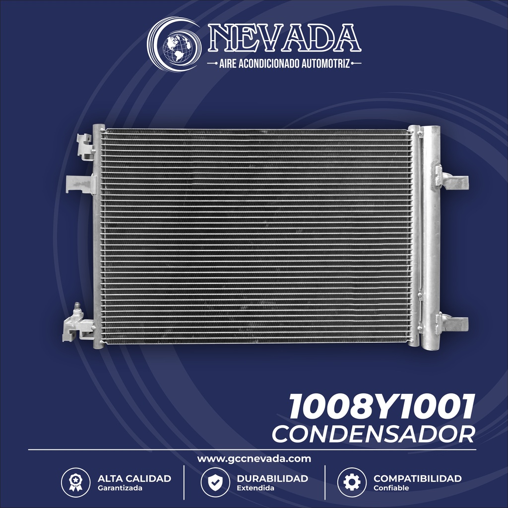 CONDENSADOR CHEVROLET CRUZE AÑO 10-16, MALIBU 13-15, ORLANDO 12-14, IMPALA 14-20, CURZE/MALIBU LIMITED 2016, CADILLAC XTS 13-19, BUICK VERANO 12-17, REGAL 11-17, LACROSSE 10-16, CASCADA 16-19, ALLURE 2010 C/FILTRO C/CORTO NEVADA 