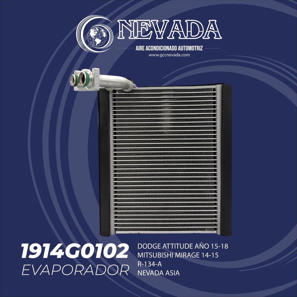 EVAPORADOR DODGE ATTITUDE AÑO 15-18 / MITSUBISHI MIRAGE 14-15 NEVADA ASIA