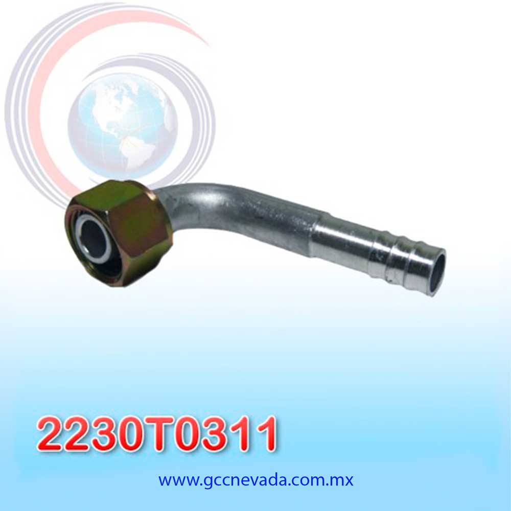 FITTING UNIVERSAL O-RING # 10 (1/2") 90° T/ACERO NEVADA ASIA