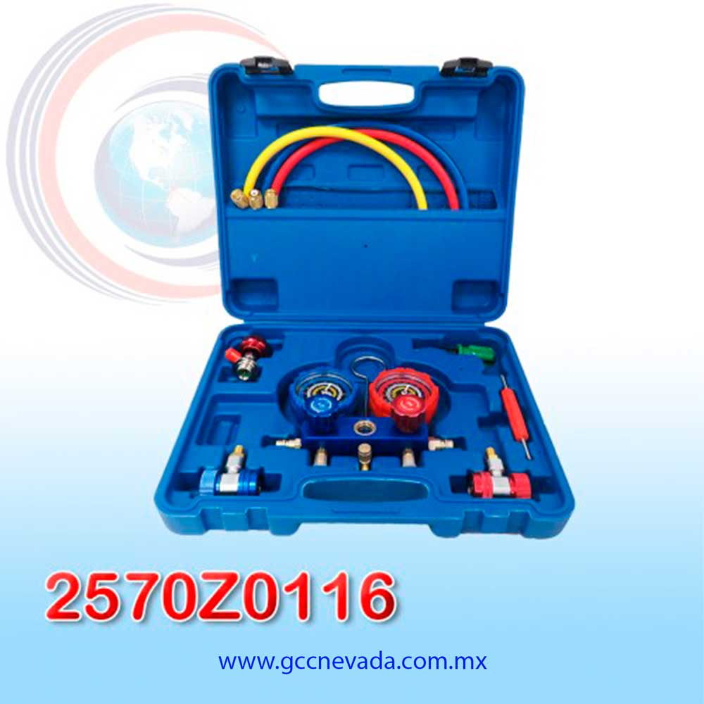 KIT DE MANOMETRO 36 R-134 / R-12 (METAL) PAQ .5 NEVADA ASIA