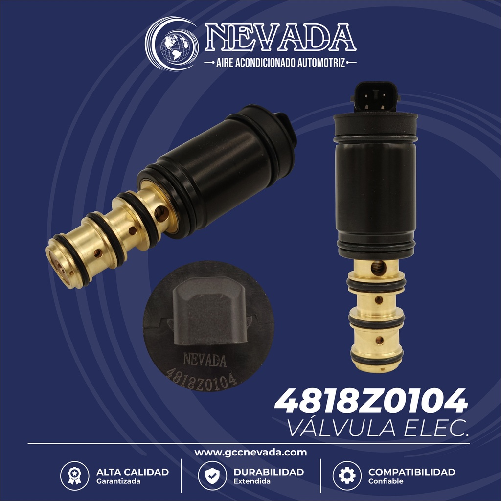 VALVULA DE C/ELECT TOYOTA / DODGE / FREIGHTLINER / MERCEDES BENZ / LEXUS DENSO 5SE09C / 5SEU12C / 6SEU16C 82MM NEVADA