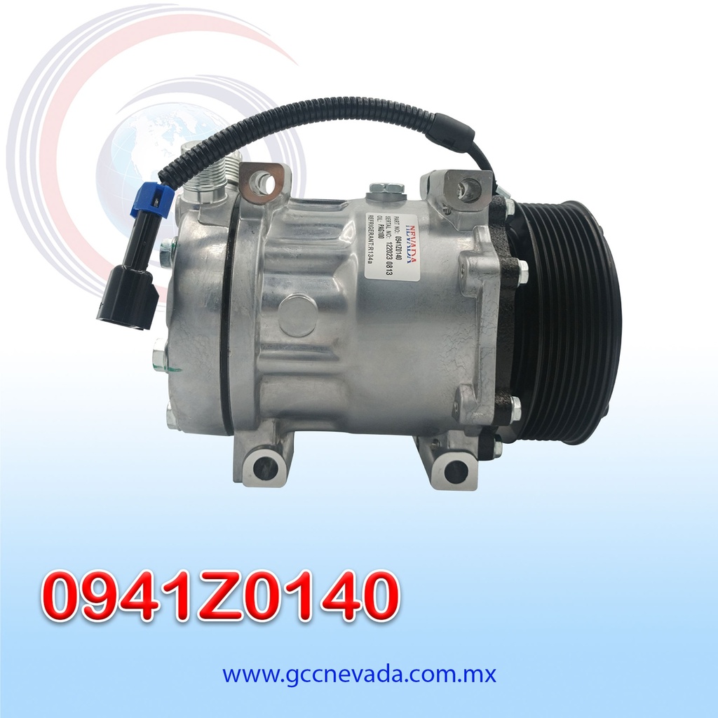COMPRESOR 709 SD7H15 4822 TOMA VERTICAL O-RING R-134-A T/P 8PK 123MM 12V NEVADA ASIA