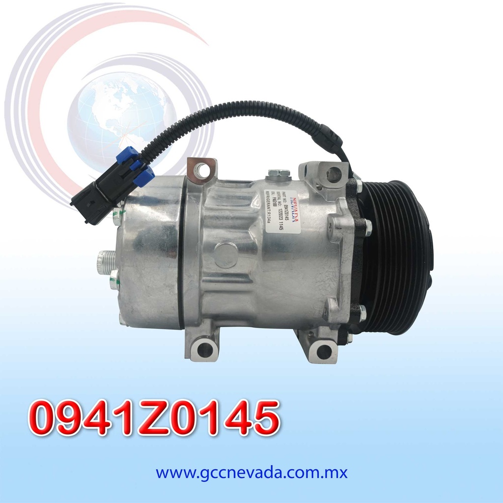 COMPRESOR 709 SD7H15 4667 TOMA VERTICAL O-RING KC R-134-A T/P 8PK 119MM 12V NEVADA ASIA