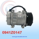 COMPRESOR 709 SD7H15 4544/4816 CATERPILAR / VOLVO / FH16 / FM12 / FM9 / FL12 TOMA DIAGONAL MUFFLER PAD GWA R-134-A T/P 8PK 143MM 12V NEVADA