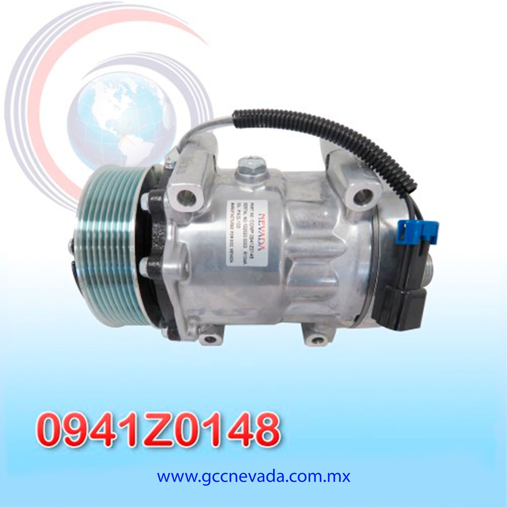 COMPRESOR 709 SD7H15 4885 TOMA HORIZONTAL ROTOLOCK MD R-134-A T/P 8PK 119MM 12V NEVADA ASIA