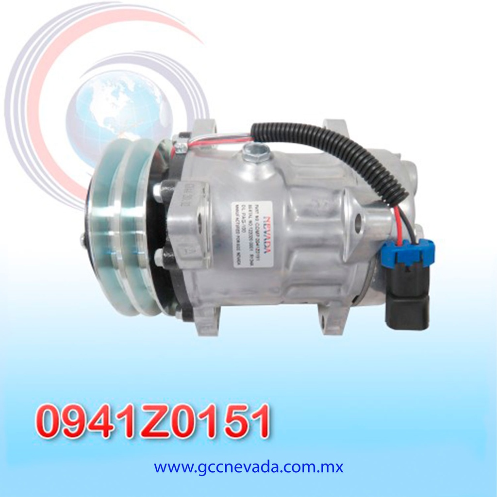 COMPRESOR 709 SD7H15 4472/4429/4821 TOMA VERTICAL MUFFLER PAD GH R-134-A 8 OREJAS 2A 132MM 12V NEVADA