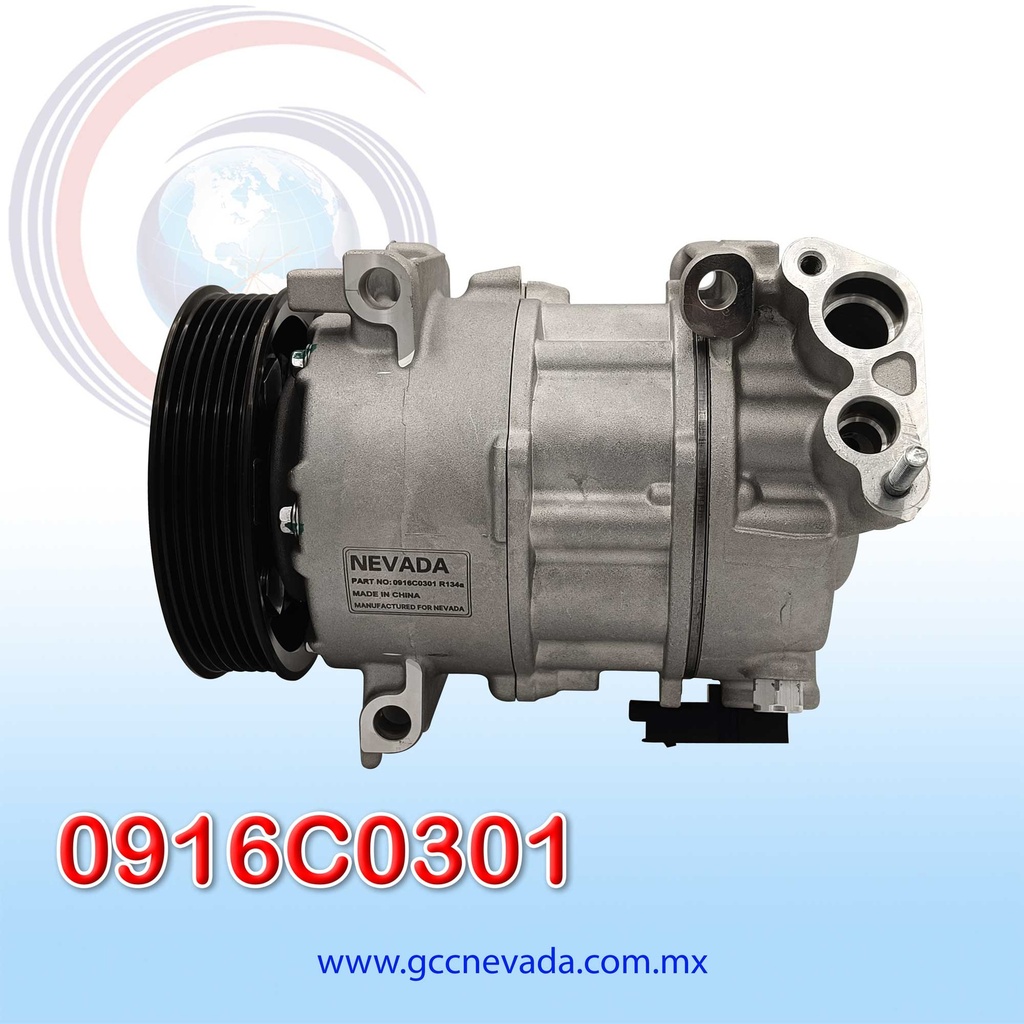 COMPRESOR CITROEN / PEUGEOT 208 AÑO 12-23 / 308 II 13-23 / 2008 13-23 / C3 09-22 / C4 GRAND PICASSO 13-22 / DS3 09-15 / DS5 11-15 PV6 12V 6PK NEVADA