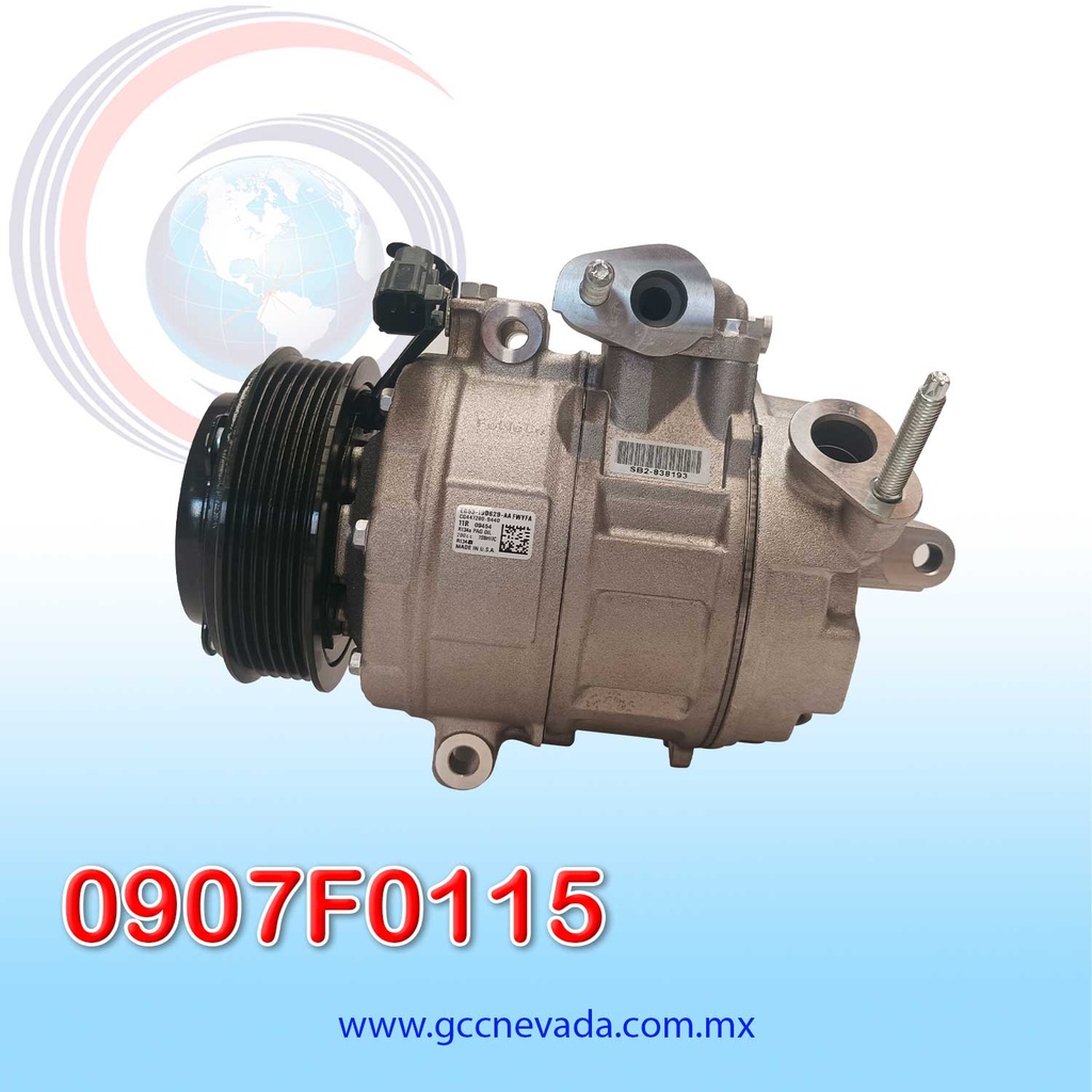 COMPRESOR FORD EXPLORER / TAURUS / FLEX 3.5L / LINCOLN MKS / MKZ / MKT 3.7L AÑO 13-19 / CONTINENTAL 17-20 R-134-A T/P 6PK 115MM 12V 7SBH17C USA 