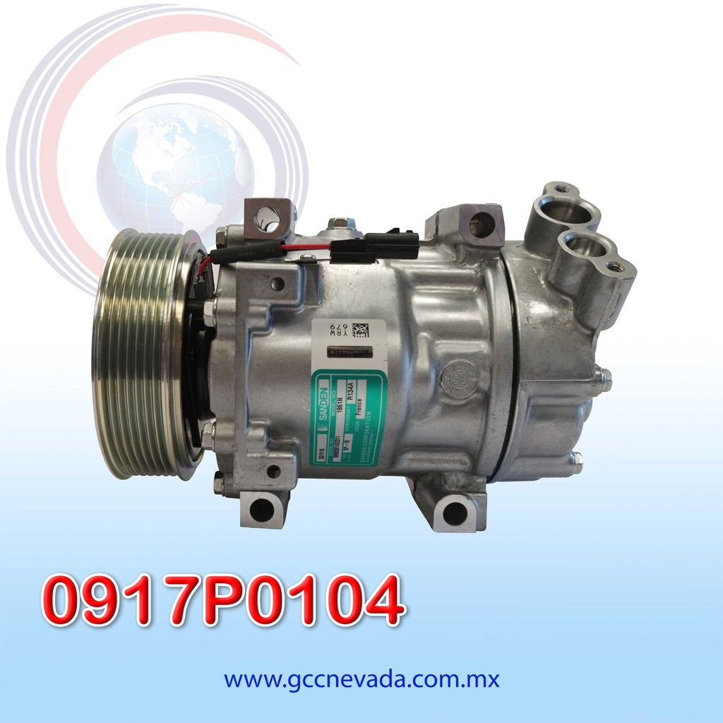 COMPRESOR RENAULT DUSTER AÑO 13-21 MOD-1815 R-134- 7PK 122MM 12V SANDEN FRANCIA