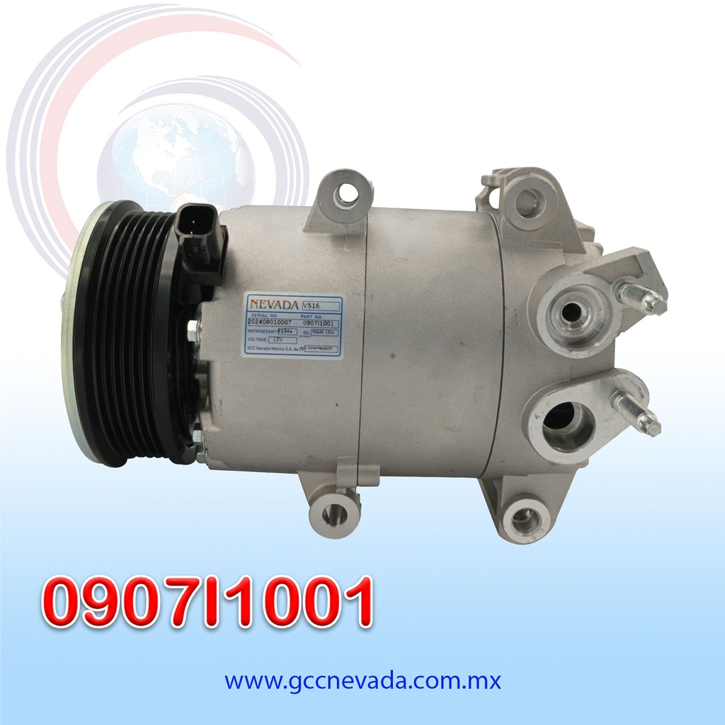 COMPRESOR FORD FIESTA AÑO 14-19 1.6L R-134-A T/P 6PK 108MM 12V VS16 ASIA