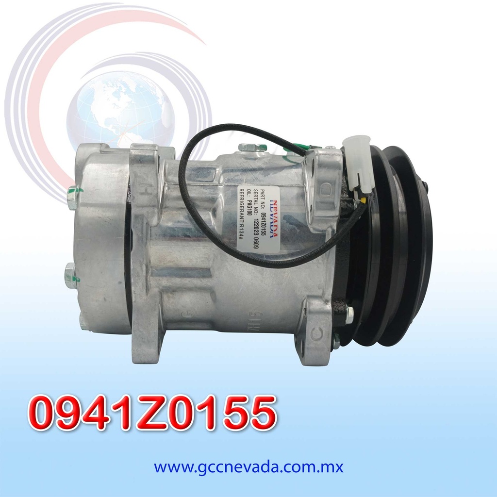 COMPRESOR 709 SHD7H15 8045 TOMA DIAGONAL MUFFLER PAD WZ (VOLVO TRUCK) R-134-A 8 OREJAS 2A 132MM 24V NEVADA ASIA