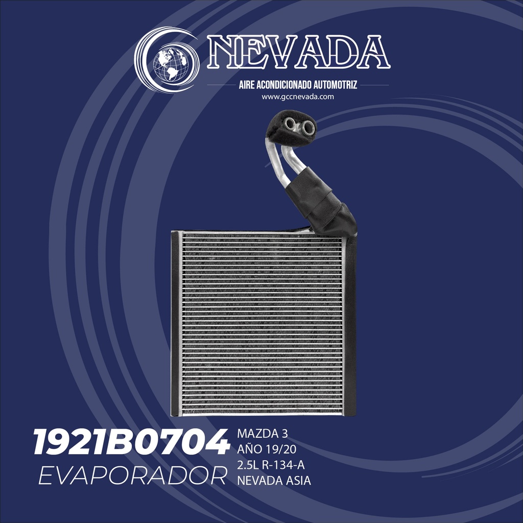 EVAPORADOR MAZDA 3 AÑO 19/20 2.5L R-134-A NEVADA ASIA