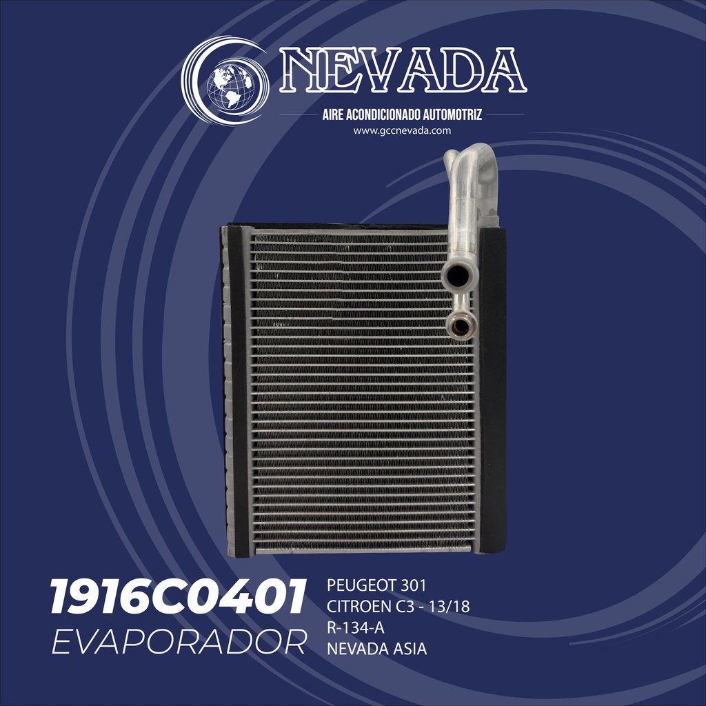 EVAPORADOR PEUGEOT 301 / CITROEN C3 AÑO 13/18 R-134-A NEVADA ASIA