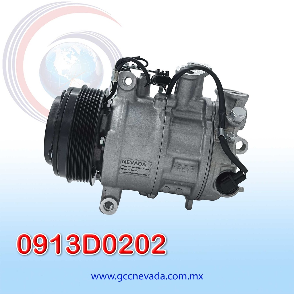 COMPRESOR MERCEDES BENZ C250 AÑO 15-18 / C300 15-20 / C350E 16-18 / C43 AMG 17-20 / E200 17-20 / E250 17-19 / E300 17-20 / E350 20-23 / GLC250 17-18 / GLC300 16-22 / METRIS 16-21 / C63 AMG 19-20 R-134-A 6PK 110MM 6SAS14C 12V NEVADA