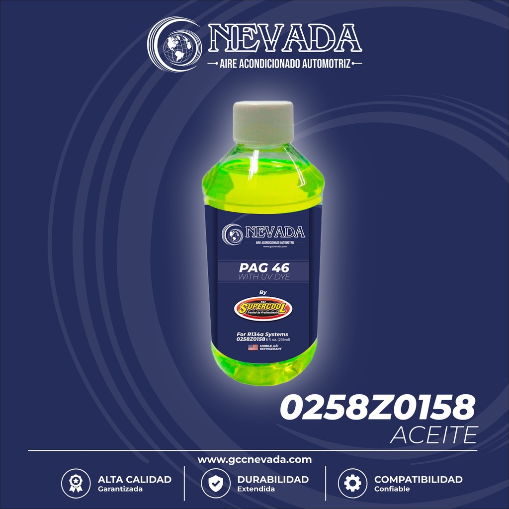 ACEITE REFRIG PAG (46) U/V R-134-A (8 oz) NEVADA