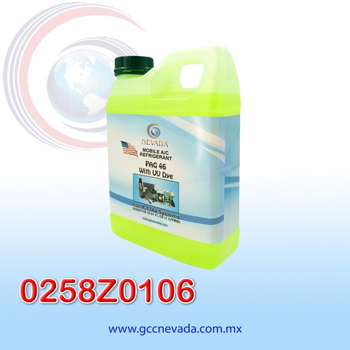 [0258Z0106] ACEITE REFRIG PAG (46) U/V R-134-A (1 LITRO)(PAQ 6 PZA) NEVADA USA