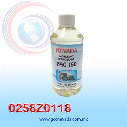 [0258Z0118] ACEITE REFRIG PAG (150) R-134-A (8 ONZAS) NEVADA USA