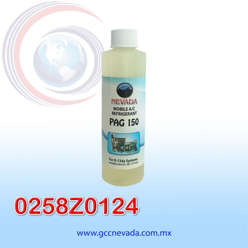 [0258Z0124] ACEITE REFRIG PAG (150) R-134-A (6 oz)(PAQ 12pzs) NEVADA USA