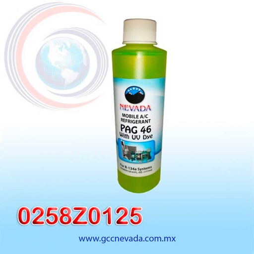 [0258Z0125] ACEITE REFRIG PAG (46) U/V R-134-A (6 ONZAS) NEVADA USA
