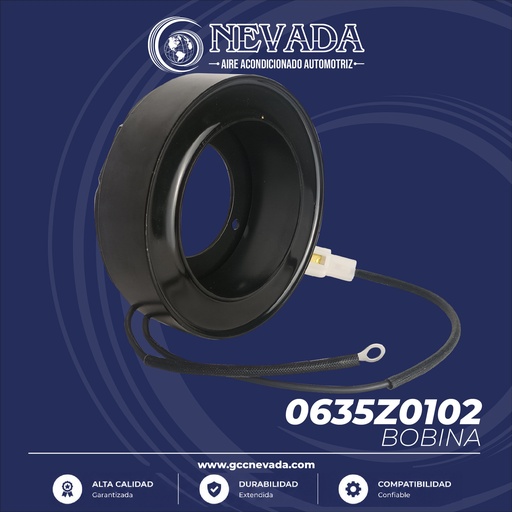[0635Z0102] BOBINA NIPPOND TOYOTA / JEEP 10P15C/10P17C/6P148 12V 107X71X32MM NEVADA ASIA