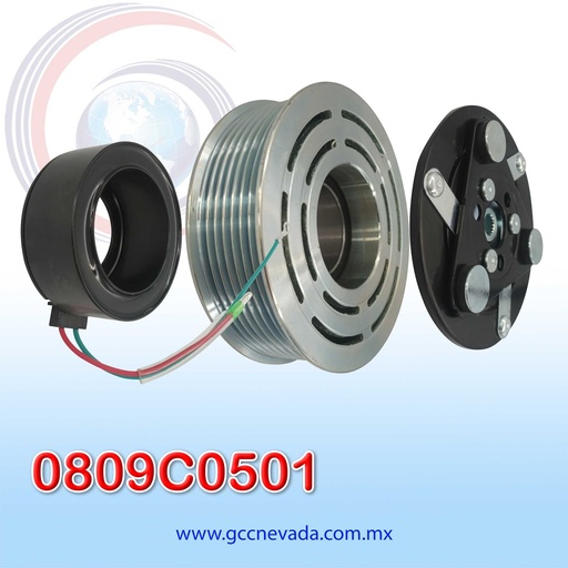 [0809C0501] CLUTCH HONDA CIVIC EMOTION AÑO 06-11 / CR-V 07-15 TR09 7PK 12V 105MM (ESTRIA) NEVADA ASIA 
