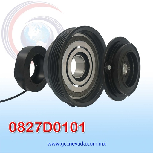 [0827D0101] CLUTCH KIA RIO / CERATO AÑO 04-12 5PK 125MM 12V 6SBU16C / DV13 (ESTRIA) NEVADA ASIA