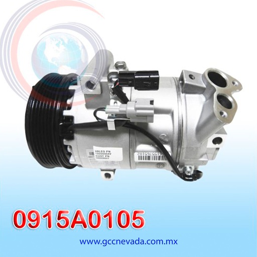 [0915A0105] COMPRESOR NISSAN SENTRA AÑO 13/17 / TSURU 14/15 T/P 6PK 12V PXC14 VALEO ASIA