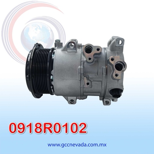 [0918R0102] COMPRESOR TOYOTA RAV4 / CAMRY 2.4L AÑO 07/09 / HIACE 2.7L 06/15 T/P R-134-A 7PK 132MM 12V 6SEU16C NEVADA ASIA