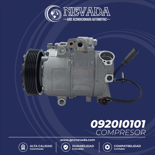 [0920I0101] COMPRESOR VOLKSWAGEN POLO AÑO 03-10 2.0L / SEAT IBIZA 03-15 1.6/2.0L / 1.8T 6PK 112MM 12V 6SEU12C NEVADA ASIA