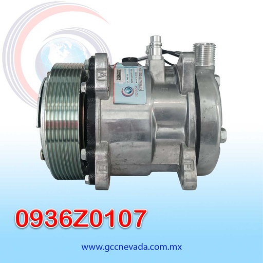 [0936Z0107] COMPRESOR 505 STD R-134-A 8 OREJAS ORING 8PK 123MM 12V SD5H09 NEVADA ASIA