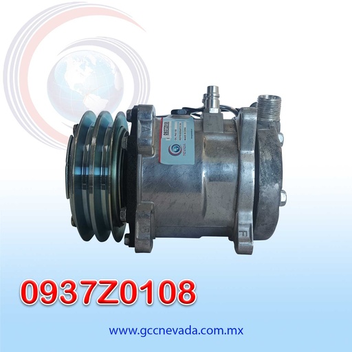 [0937Z0108] COMPRESOR 507 STD R-134-A 8 OREJAS T/VERTICAL O-RING 2A 125MM 12V SD5H11 NEVADA ASIA