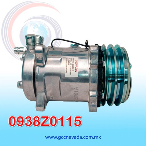 [0938Z0115] COMPRESOR 508 STD R-134-A 8 OREJAS TOMA VERTICAL O-RING 2A 132MM 12V SD5S14 NEVADA ASIA