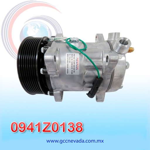 [0941Z0138] COMPRESOR 709 SD7H15 TOMA VERTICAL ROTOLOCK R-134-A 8 OREJAS 8PK 133MM 24V NEVADA