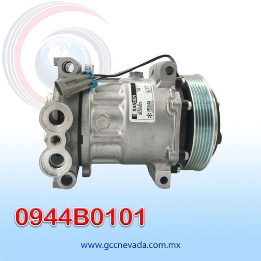 [0944B0101] COMPRESOR SANDEN HT6 / CHEVROLET BLAZER AÑO 99-05 R-134-A T/P 6PK 12V USA