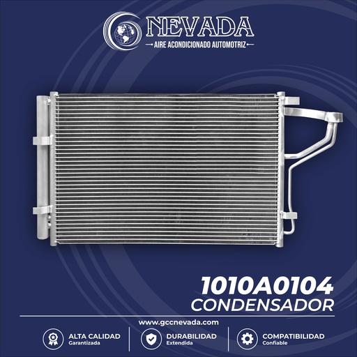 [1010A0104] CONDENSADOR HYUNDAI ELANTRA AÑO 11-13, ELANTRA COUPE / GT 2013,  KIA FORTE COUPE AÑO 2013 C/FILTRO NEVADA
