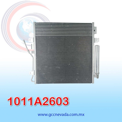 [1011A2603] CONDENSADOR JEEP CHEROKEE LIBERTY AÑO 08/13 / DODGE NITRO 07/12 R-134-A S/FILTRO C/ENF DE ACEITE NEVADA ASIA