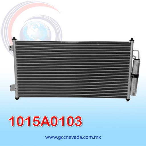 [1015A0103] CONDENSADOR NISSAN SENTRA AÑO 07-12 2.0L/2.5L / TSURU 1.6L 07-12 R-134-A C/FILTRO NEVADA ASIA