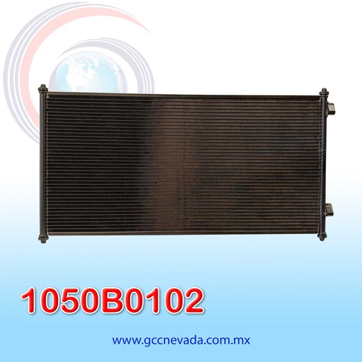 [1050B0102] CONDENSADOR INTERNATIONAL PROSTAR AÑO 08-17 / WORSTAR 08-20 / PAYSTAR 07-12 / LONESTAR 10-17 / 9000 SERIES 08-11 / 8600 TRANSTAR 08-11 / 7400 08-11 / 5000 SERIES 07-12 S/FILTRO R-134-A NEVADA ASIA