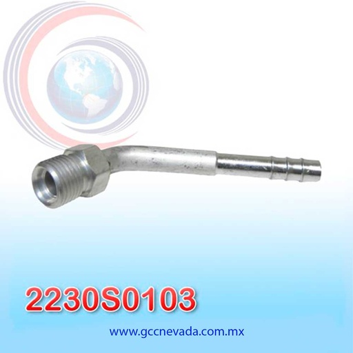 [2230S0103] FITTING UNIVERSAL INSERT # 06 (5/16") 45º R/ALUM NEVADA (PAQ 10) ASIA
