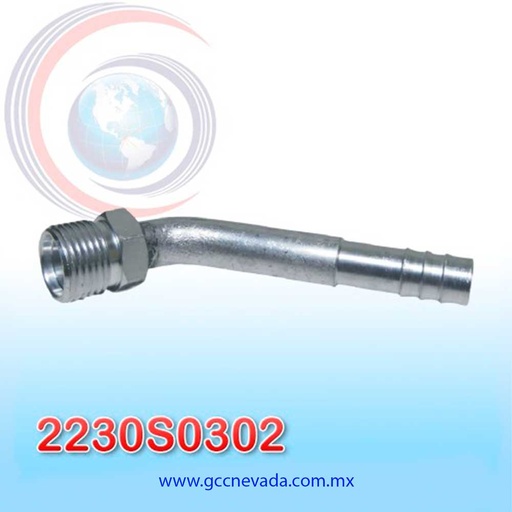 [2230S0302] FITTING UNIVERSAL INSERT # 10 (1/2") 45º R/ALUM NEVADA ASIA
