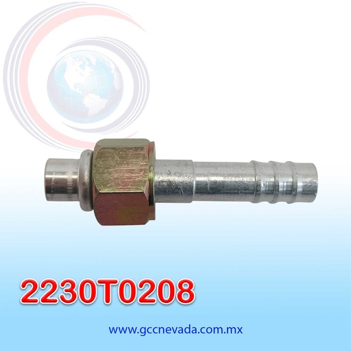 [2230T0208] FITTING UNIVERSAL ORING # 08 (13/32") RECTO T/ACERO ( PAQ 10) ASIA