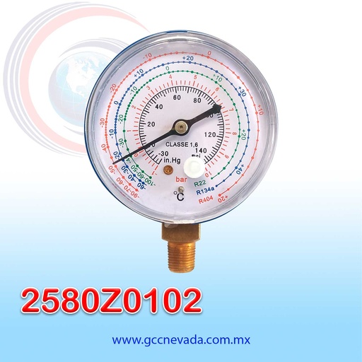 [2580Z0102] RELOJ UNIV DE MANOMETRO R-134-A BAJA ASIA