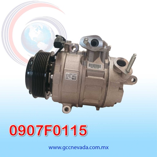[0907F0115] COMPRESOR FORD EXPLORER / TAURUS / FLEX 3.5L / LINCOLN MKS / MKZ / MKT 3.7L AÑO 13-19 / CONTINENTAL 17-20 (BOBINA) R-134-A T/P 6PK 115MM 12V 7SBH17C USA 