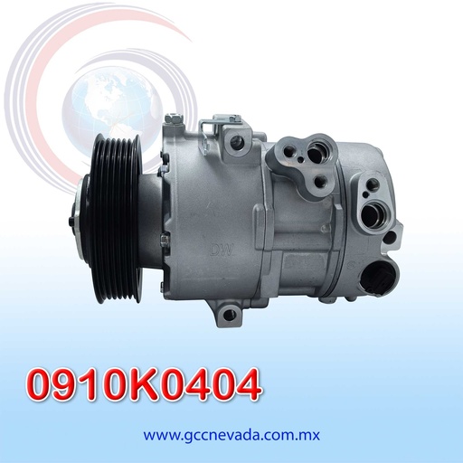 [0910K0404] COMPRESOR HYUNDAI TUCSON / SPORTAGE AÑO 16-18 2.0L L4 R-134-A 6PK 121MM 12V DVE16 NEVADA ASIA
