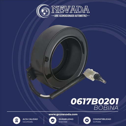 [0617B0201] BOBINA RENAULT LOGAN / SANDERO / DUSTER / CLIO / PLATINA 1.2L / KANGOO 1.9L 7V16PG 12V 96X45X32MM NEVADA ASIA