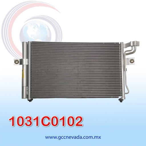 [1031C0102] CONDENSADOR JAC STAR AÑO 11/13 R-134-A C/FILTRO NEVADA ASIA