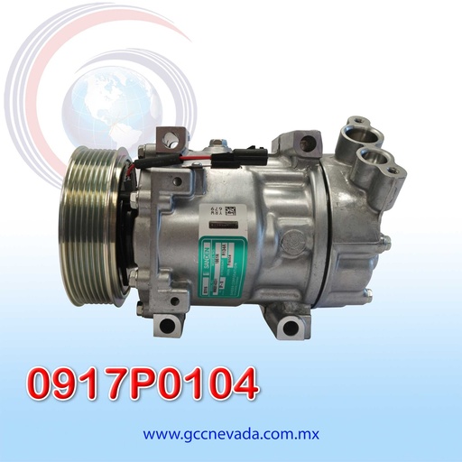 [0917P0104] COMPRESOR RENAULT DUSTER AÑO 13-21 MOD-1815 R-134- 7PK 122MM 12V SANDEN FRANCIA
