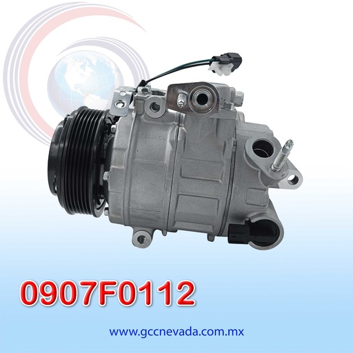 [0907F0112] COMPRESOR FORD EXPLORER / TAURUS / FLEX 3.5L / LINCOLN MKS / MKZ / MKT 3.7L AÑO 13-19 / CONTINENTAL 17-20 (V/ELEC) R-134-A T/P 6PK 115MM 12V 7SBH17C NEVADA ASIA
