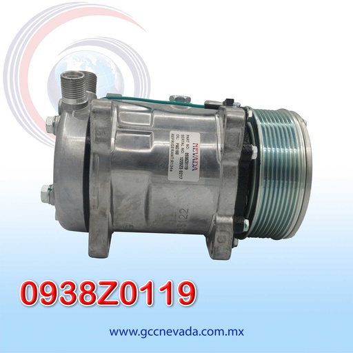 [0938Z0119] COMPRESOR 508 STD R-134-A 8 OREJAS ORING 24V 8PK NEVADA ASIA