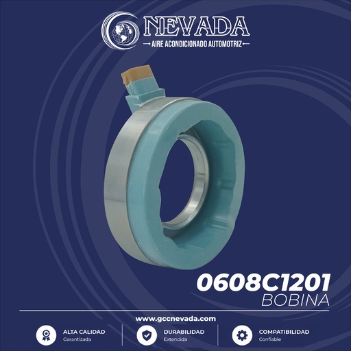[0608C1201] BOBINA CHEVROLET AVEO / OPTRA / CENTURY P/COMPRESOR V-5 DELPHI 102X51.5X30MM NEVADA ASIA